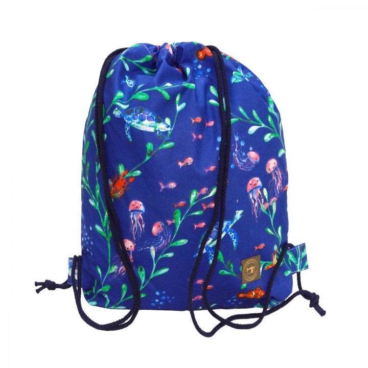 Plecak Worek Bawełniany dla dzieci Niebieski Ocean
