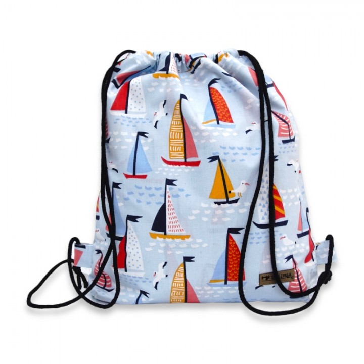 Plecak Worek Bawełniany dla dzieci Morze Żaglówki