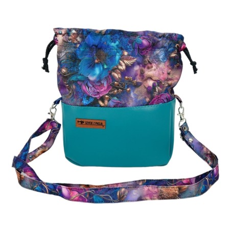 Torebka Sakiewka z Chabrowymi Kwiatami – Mała i Stylowa