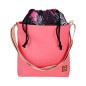 Torebka Różowa i Liście - Wodoodporna Torba z Kominem