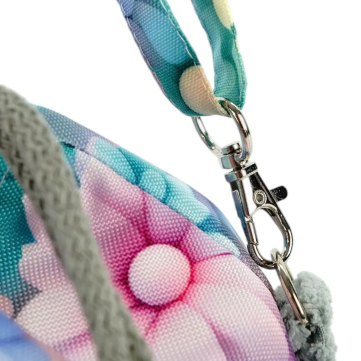 Torebka Sakiewka Sztruksowa Zielona z Motywem Pastelowych Kwiatów – Handmade Torebka Sakiewka Sztruksowa Zielona z Motywem Pastelowych Kwiatów – Handmade