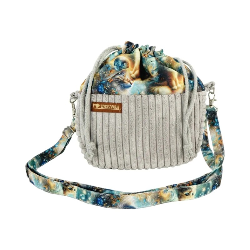 Torebka Sztruksowa - Galaktyczny Kot - Mała Sakiewka