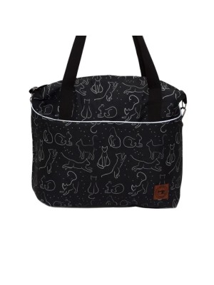 Torbo Plecak Damski 3w1 – Koty na Czarnym tle