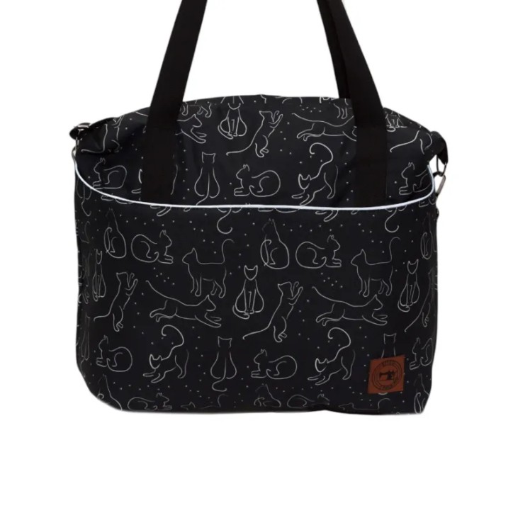Torbo Plecak Damski 3w1 - Koty na czarnym tle Torbo Plecak Damski 3w1 - Koty na czarnym tle