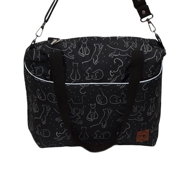 Torbo Plecak Damski 3w1 - Koty na czarnym tle Torbo Plecak Damski 3w1 - Koty na czarnym tle
