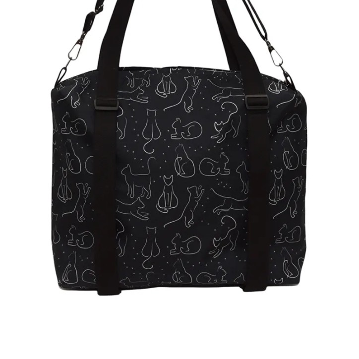 Torbo Plecak Damski 3w1 - Koty na czarnym tle Torbo Plecak Damski 3w1 - Koty na czarnym tle