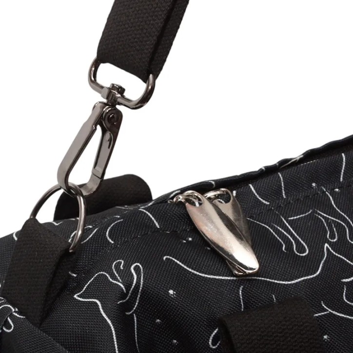 Torbo Plecak Damski 3w1 - Koty na czarnym tle Torbo Plecak Damski 3w1 - Koty na czarnym tle