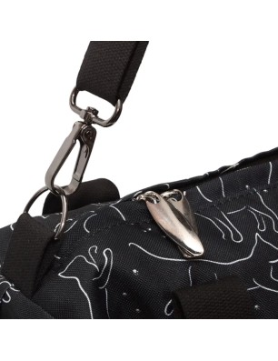 Szycie z pasją|Torbo Plecak Damski 3w1 - Koty na czarnym tle|Plecaki Damskie Kolorowe|SZYCIE Z PASJĄ