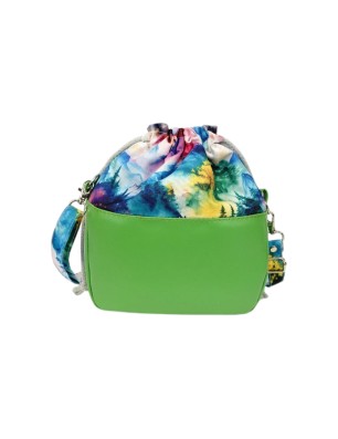 zielona torebka handmade z troczkiem - styl leśny