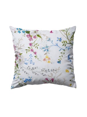 Bawełniana poszewka 40x40 – kwiaty polne na białym tle