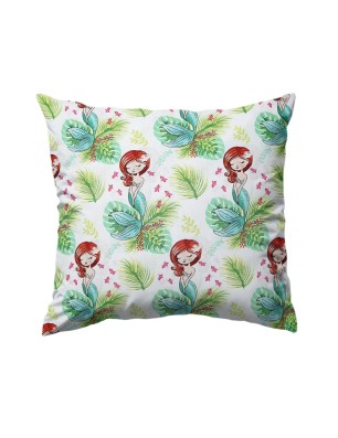 Szycie z pasją|Bawełniana Poszewka Na Poduszkę – Syrenka i Tropikalne Liście|Poszewki Bawełniane|SZYCIE Z PASJĄ