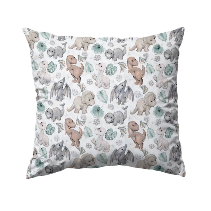 Bawełniana Poszewka Na Poduszkę – Pastelowe Dinozaury