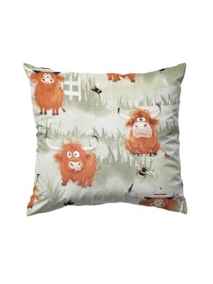 Bawełniana Poszewka Na Poduszkę – Zabawne Szkockie Krowy