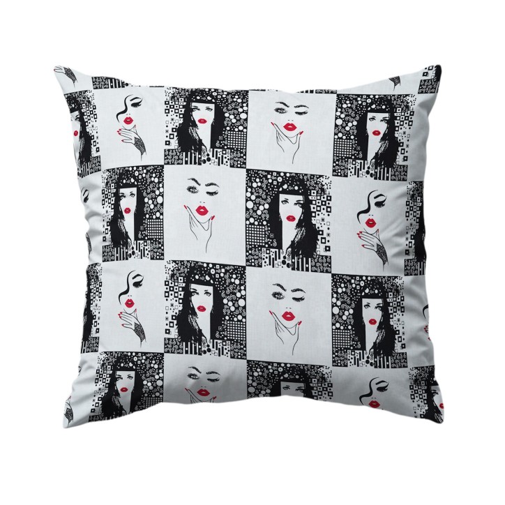 Bawełniana Poszewka Na Poduszkę – Twarze kobiet w stylu pop-art