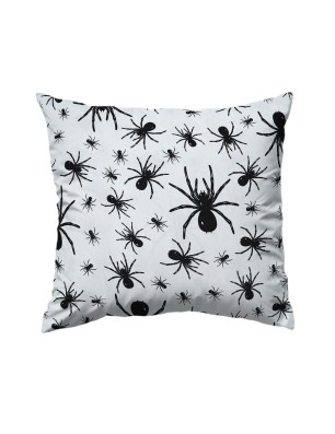 Szycie z pasją|Bawełniana Poszewka Na Poduszkę – Czarne Pająki na Białym Tle|Poszewki Bawełniane|SZYCIE Z PASJĄ