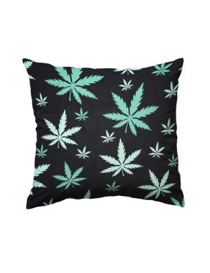 Szycie z pasją|Bawełniana Poszewka Na Poduszkę – Zielone Liście Konopi|Poszewki Bawełniane|SZYCIE Z PASJĄ