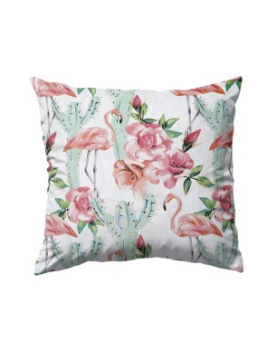 Szycie z pasją|Bawełniana Poszewka Na Poduszkę – Flamingi, Kwiaty i Kaktusy|Poszewki Bawełniane|SZYCIE Z PASJĄ