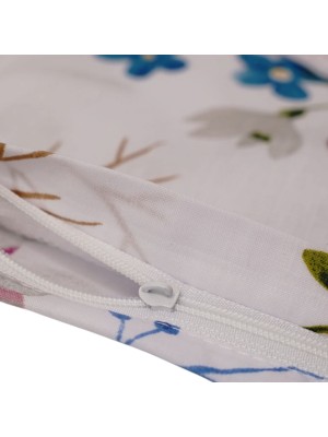 Bawełniana Poszewka Na Poduszkę – Kolorowe Kwiaty i Liście