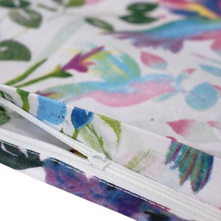 Bawełniana Poszewka Na Poduszkę – Kolorowe Ptaki i Kwiaty