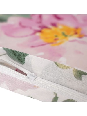 Bawełniana Poszewka Na Poduszkę – Akwarelowe Kwiaty na Białym Tle