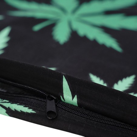 Bawełniana Poszewka Na Poduszkę – Zielone Liście Konopi