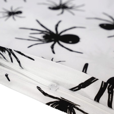 Bawełniana Poszewka Na Poduszkę – Czarne Pająki na Białym Tle