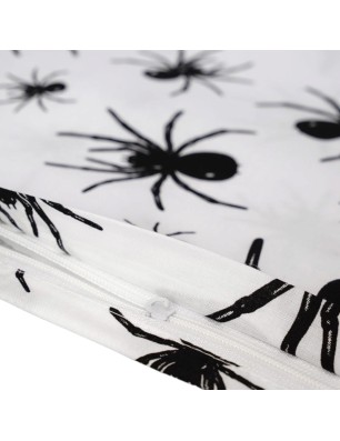 Szycie z pasją|Bawełniana Poszewka Na Poduszkę – Czarne Pająki na Białym Tle|Poszewki Bawełniane|SZYCIE Z PASJĄ