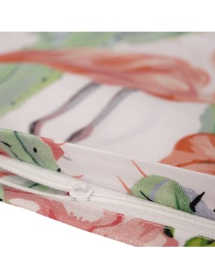 Szycie z pasją|Bawełniana Poszewka Na Poduszkę – Flamingi, Kwiaty i Kaktusy|Poszewki Bawełniane|SZYCIE Z PASJĄ