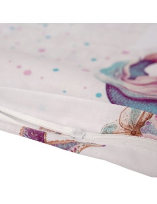 Szycie z pasją|Bawełniana Poszewka Na Poduszkę – syrenki i podwodny zamek|Poszewki Bawełniane|SZYCIE Z PASJĄ