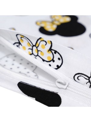 Bawełniana Poszewka Na Poduszkę – Myszka z Kokardkami Żółtymi