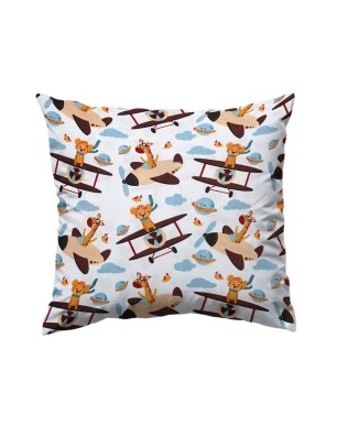 poszewka bawełniana ze zwierzakami w przestworzach