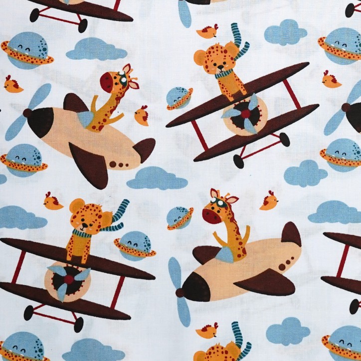 Bawełniana Poszewka Na Poduszkę – Zwierzaki w Przestworzach