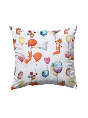 Bawełniana Poszewka Na Poduszkę – Balonowa Parada Zwierzaków