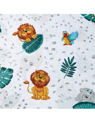 ręcznie szyta poszewka ze zwierzętami tropikalnymi