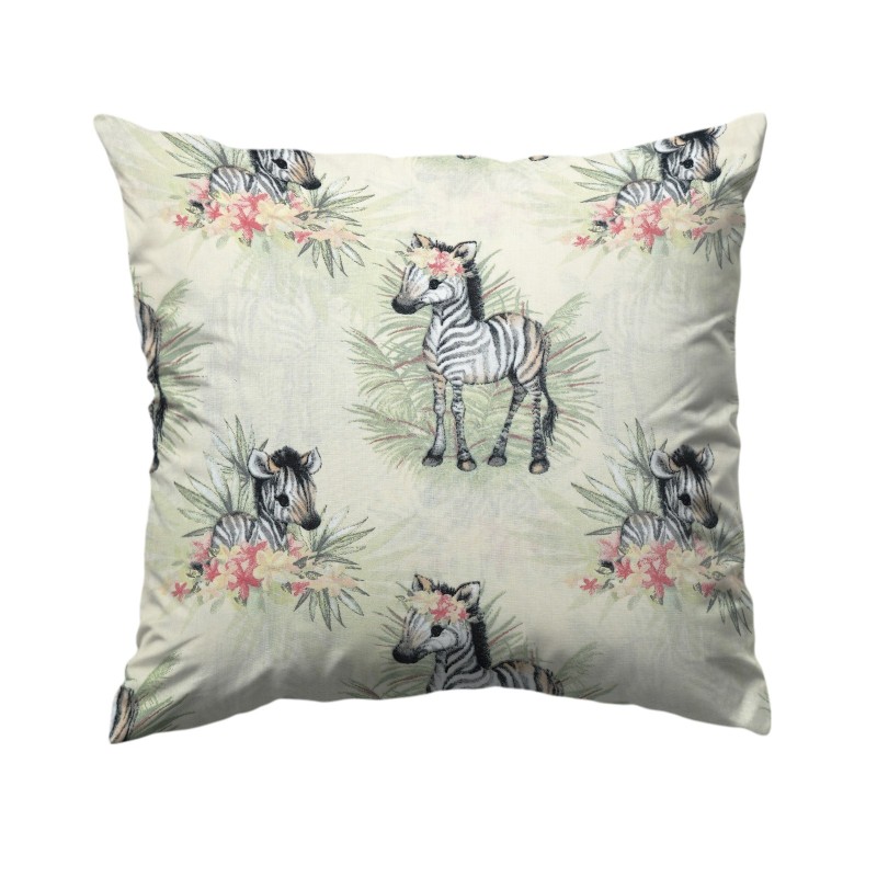 Szycie z pasją|Bawełniana Poszewka Na Poduszkę – Tropikalna Zebra|Poszewki Bawełniane|SZYCIE Z PASJĄ