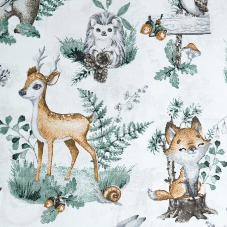 Bawełniana Poszewka Na Poduszkę – Zwierzęta z Magicznego Lasu