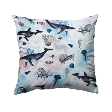 Bawełniana Poszewka Na Poduszkę – Podwodny Świat Wielorybów