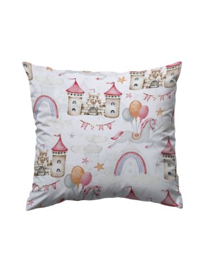 Bawełniana Poszewka Na Poduszkę – Zaczarowany Zamek i Tęcza