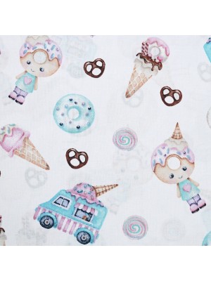 Bawełniana Poszewka Na Poduszkę – Słodka Kraina Lodów