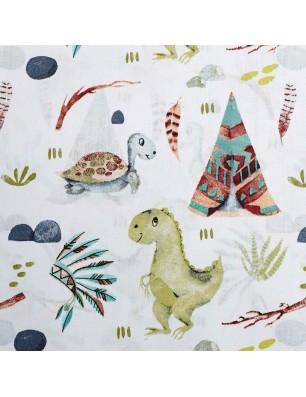 dekoracyjna poszewka 40x40 cm z motywem prehistorycznym