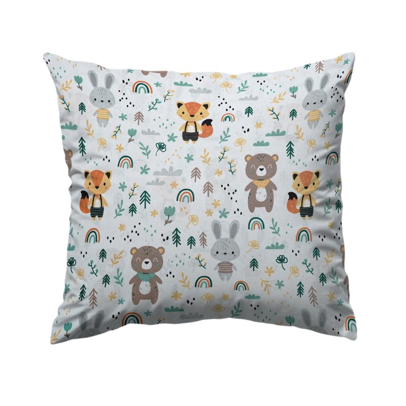 poszewka z misiem, liskiem i króliczkiem