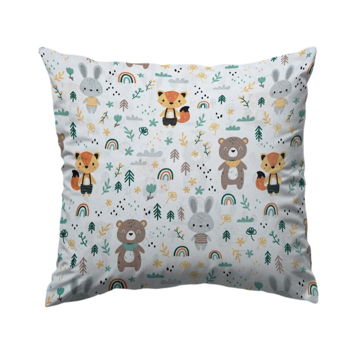 Bawełniana Poszewka Na Poduszkę 40x40 – Miś, Lisek i Króliczek