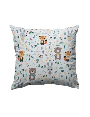 poszewka z misiem, liskiem i króliczkiem