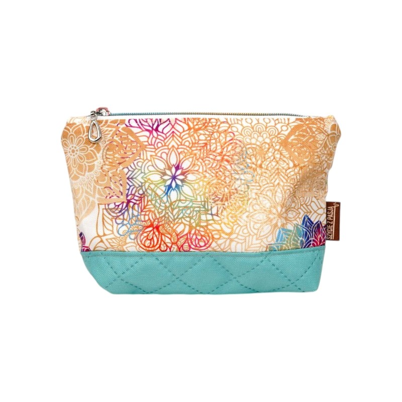 mała kosmetyczka mandala turkus handmade