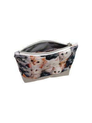 Mała Kosmetyczka z Motywem Kotów - 19x13x5cm Rozmiar S