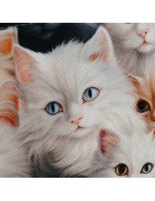 Szycie z pasją|Mała Kosmetyczka z Motywem Kotów - 19x13x5cm Rozmiar S|Kosmetyczki klasyczne|SZYCIE Z PASJĄ