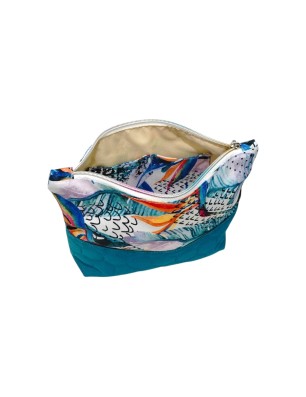 Szycie z pasją|Kosmetyczka Tropikalna Abstrakcja - 25x20x7cm Rozmiar M|Kosmetyczki klasyczne|SZYCIE Z PASJĄ