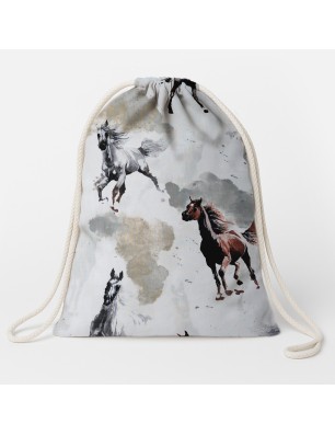 Szycie z pasją|Plecak Worek Bawełniany dla dzieci - Konie|Worki do przedszkola|SZYCIE Z PASJĄ