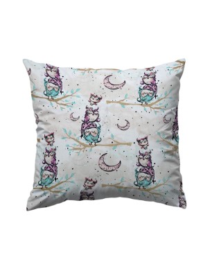poszewka bawełniana pastelowe sówki i księżyce