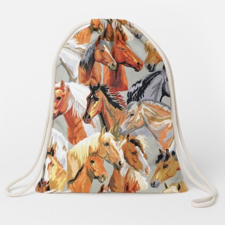 Plecak Worek Bawełniany dla Chłopca - Dzikie Konie
